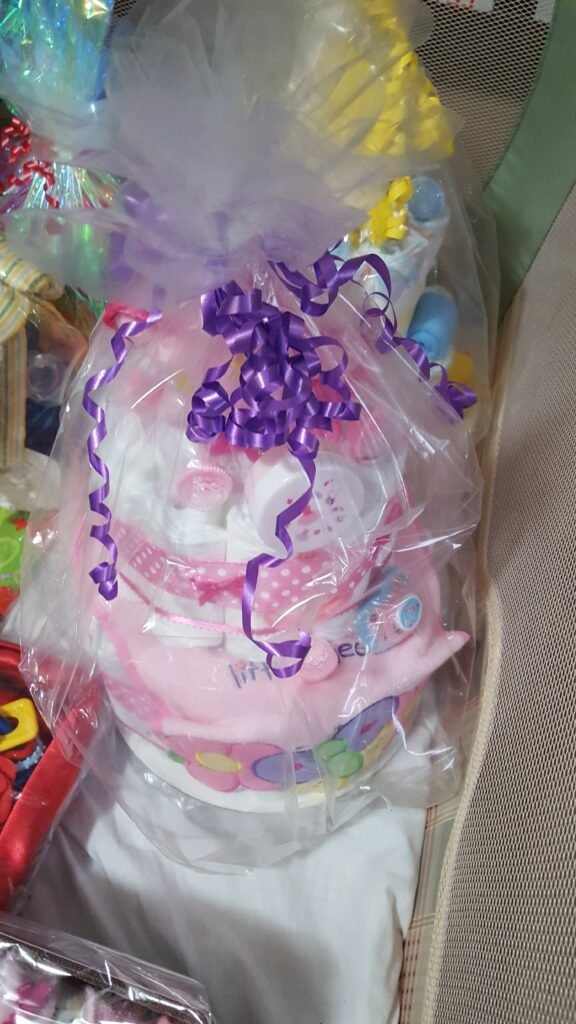 Purple Celebration Diaper Cake