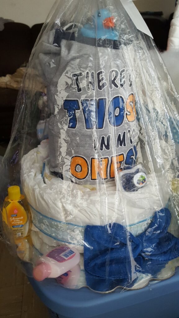 Yellow Baby Tiered Diaper Cake