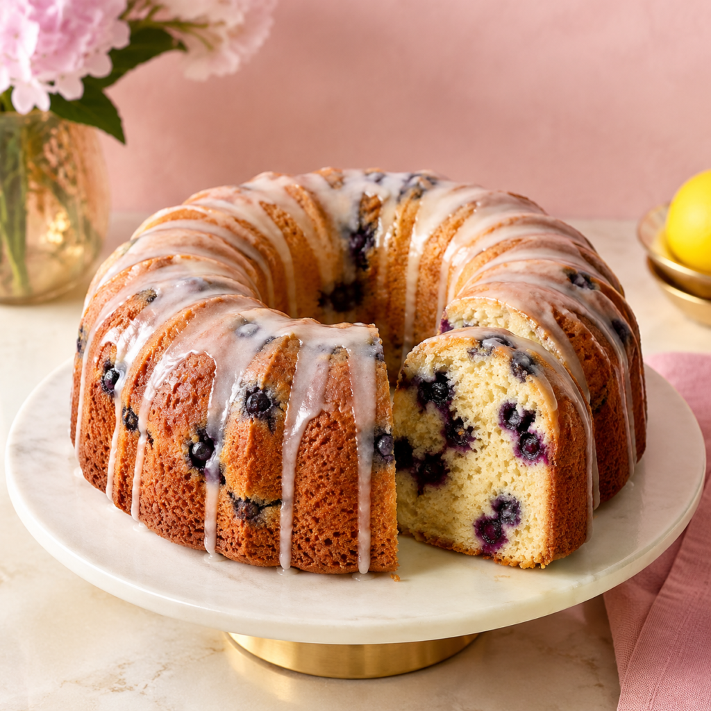 Lemon Blueberry Whole Pound Cake